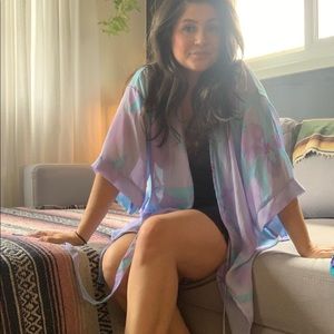 Purple and Baby Blue Sheer Robe